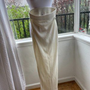 american apparel white ribbed maxi skirt xs